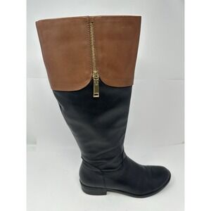 Tommy Hilfiger Riding Boots Womens 8.5 M Black Brown Knee High TWDISEL